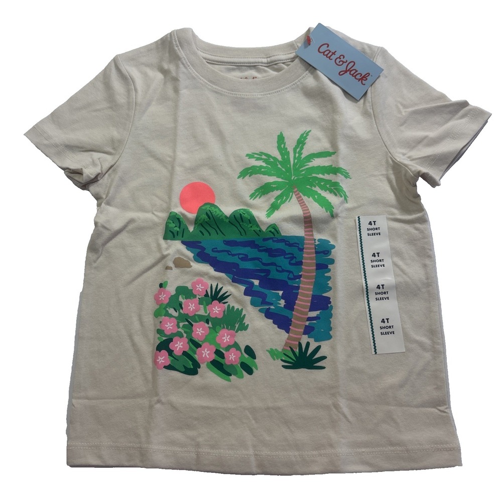 Cat & Jack Girls Size 18M‎ Graphic Print Short Sleeve T-Shirt FREE S&H NWT